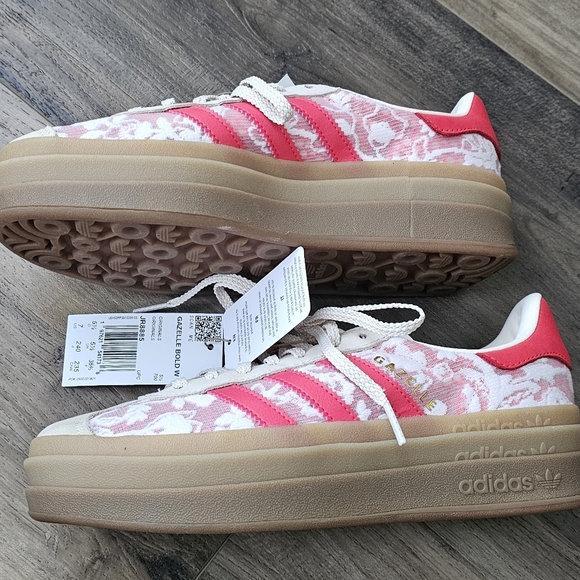 Adidas Gazelle Bold Red and White Sneakers - Picture 13 of 17